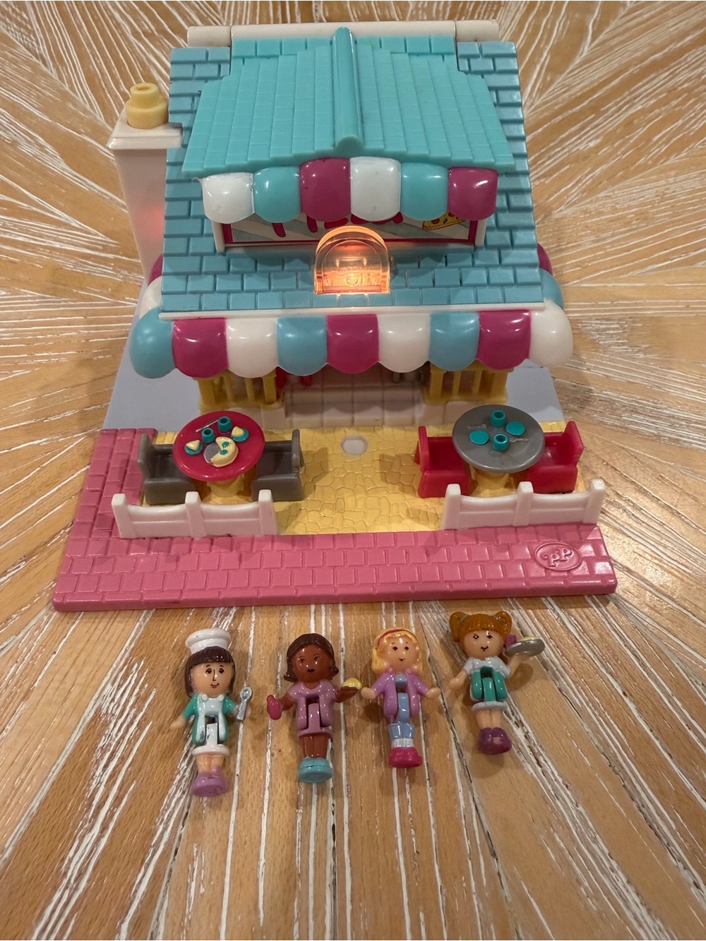 1993 COMPLETE Pizzeria Bluebird Polly Pocket Lights WORK